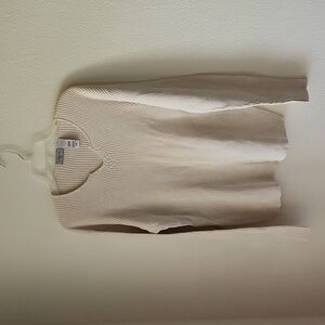 Claiborne Luxe cream sweater 100% cotton oversized comfy slouchy Women Sz M